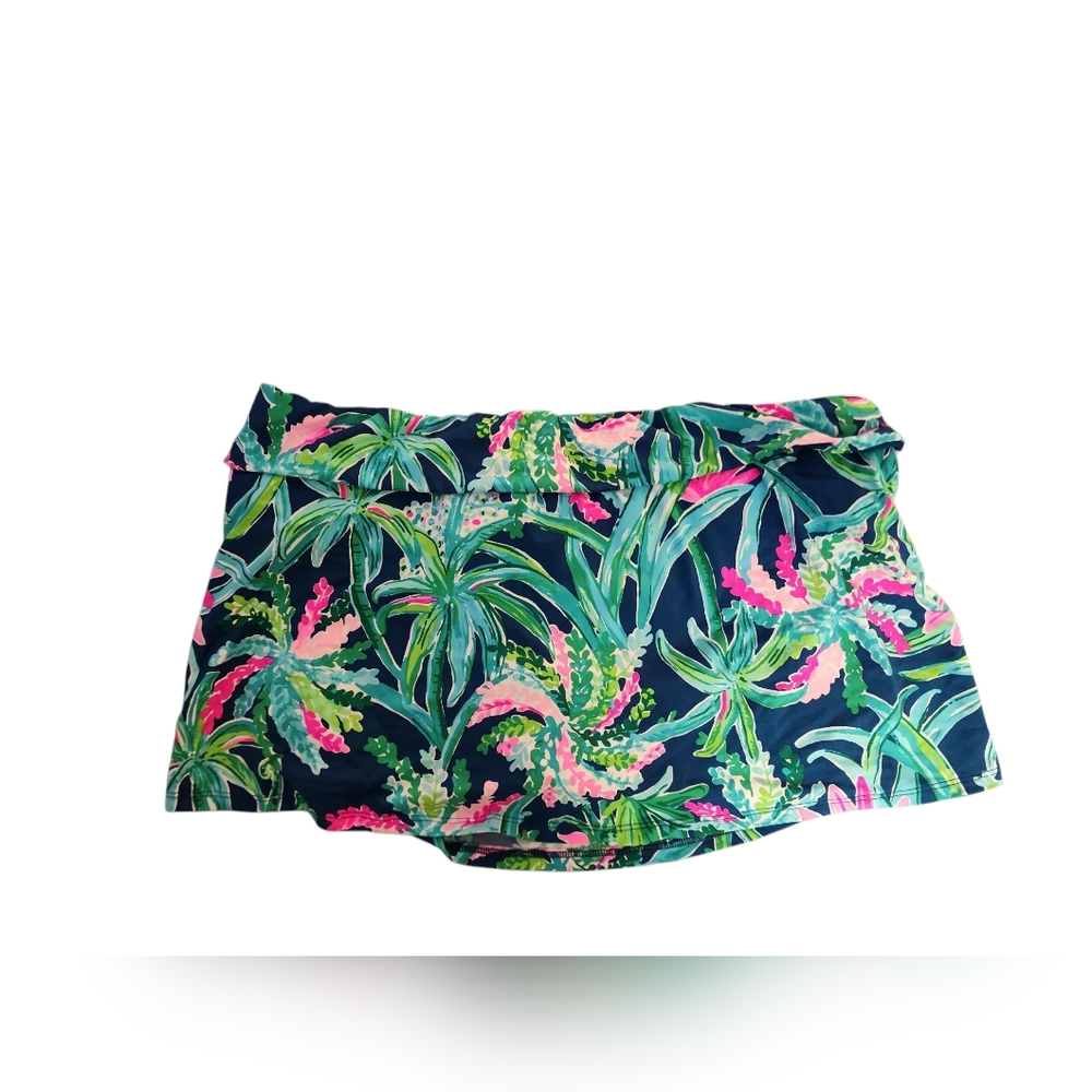 Lilly Pulitzer Ruffle Swim Bottom In Macaw Blue Sweet Escape - Size 10